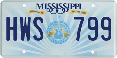 MS license plate HWS799