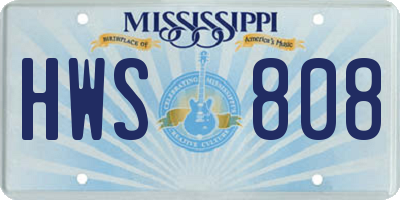 MS license plate HWS808