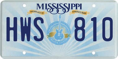 MS license plate HWS810