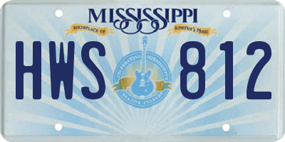 MS license plate HWS812