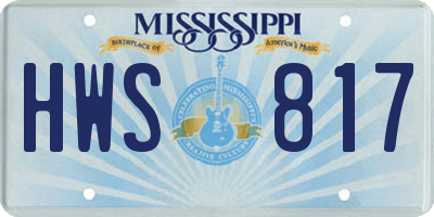 MS license plate HWS817