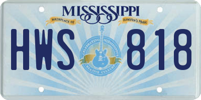 MS license plate HWS818