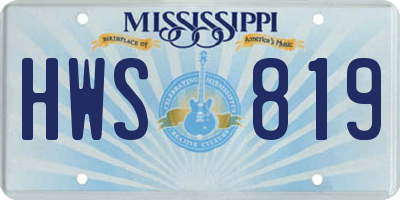 MS license plate HWS819