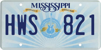 MS license plate HWS821