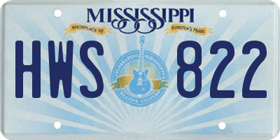 MS license plate HWS822