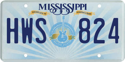 MS license plate HWS824