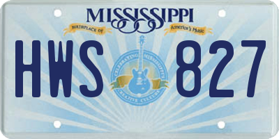 MS license plate HWS827