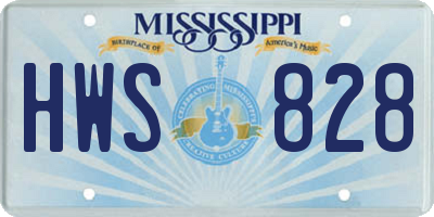 MS license plate HWS828