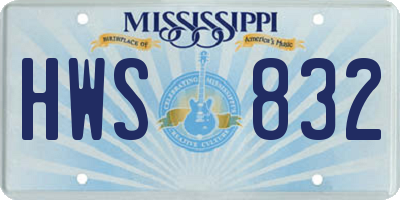 MS license plate HWS832