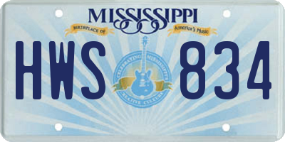 MS license plate HWS834