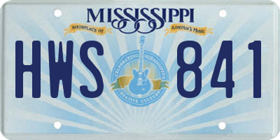 MS license plate HWS841