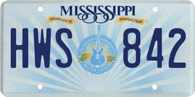 MS license plate HWS842