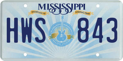 MS license plate HWS843