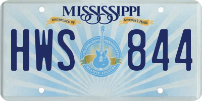 MS license plate HWS844