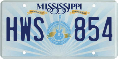 MS license plate HWS854