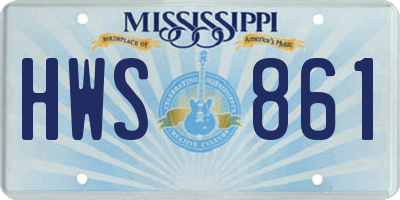 MS license plate HWS861