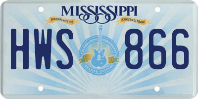 MS license plate HWS866