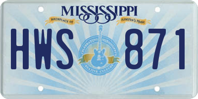 MS license plate HWS871