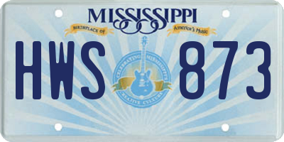 MS license plate HWS873