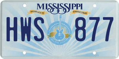 MS license plate HWS877