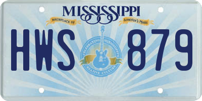 MS license plate HWS879