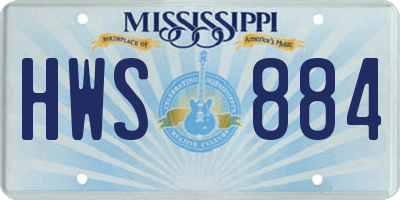 MS license plate HWS884