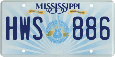 MS license plate HWS886
