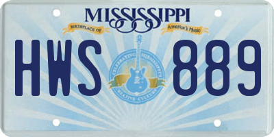 MS license plate HWS889