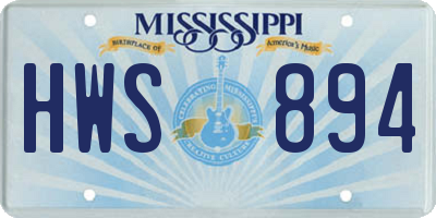MS license plate HWS894
