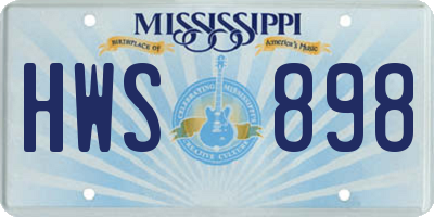 MS license plate HWS898