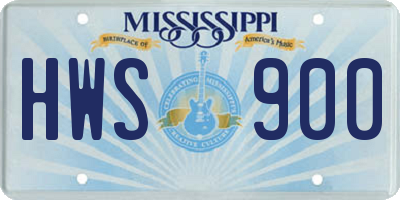 MS license plate HWS900