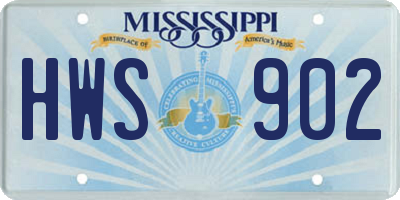MS license plate HWS902