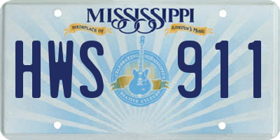 MS license plate HWS911