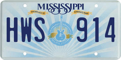 MS license plate HWS914