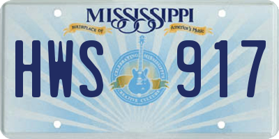 MS license plate HWS917