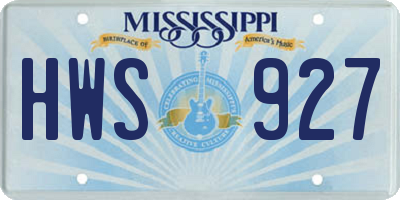 MS license plate HWS927