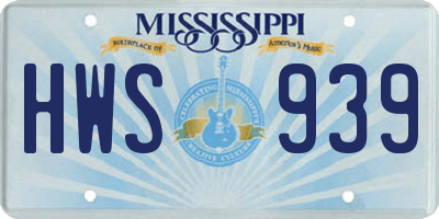 MS license plate HWS939