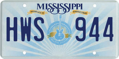 MS license plate HWS944