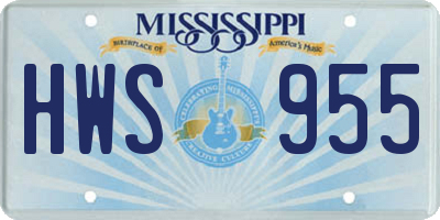 MS license plate HWS955