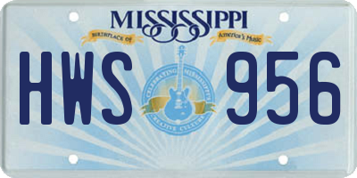 MS license plate HWS956