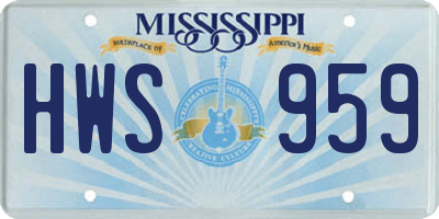 MS license plate HWS959