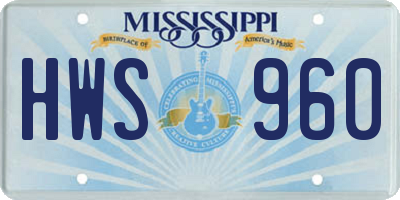 MS license plate HWS960