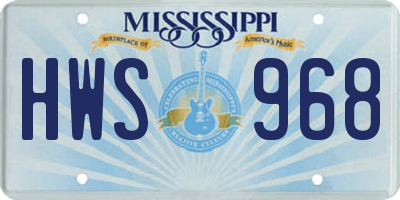 MS license plate HWS968