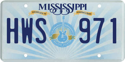 MS license plate HWS971
