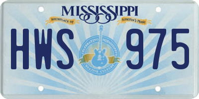 MS license plate HWS975