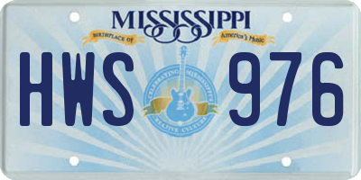 MS license plate HWS976