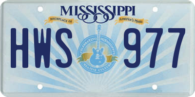 MS license plate HWS977