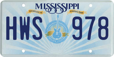 MS license plate HWS978