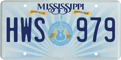 MS license plate HWS979