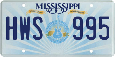 MS license plate HWS995